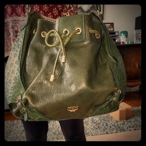 MCM AUTHENTIC green leather bag